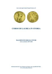 corso di laurea in storia - Facoltà di Lettere e Filosofia - Università ...