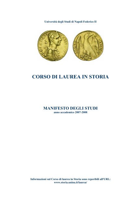 corso di laurea in storia - Facoltà di Lettere e Filosofia - Università ...