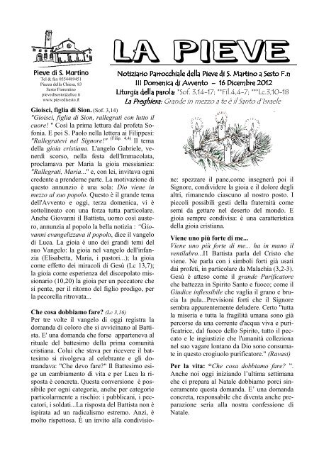 III domenica di Avvento 16 dic 2012.pdf - Pieve di San Martino