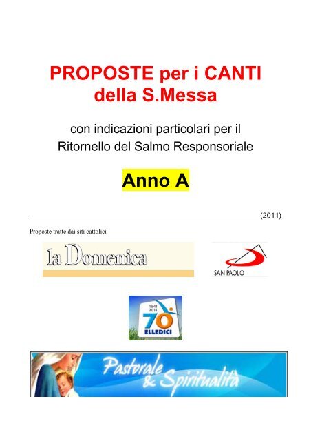 Proposta Di Canti Per La Messa Domenicale Anno A Plebananervi It