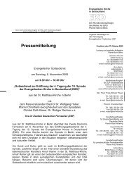 Die Pressemitteilung zum Eröffnungsgottesdienst der EKD-Synode ...