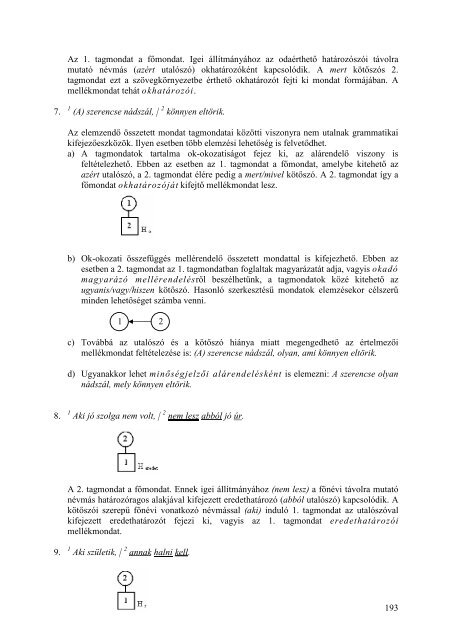 Grammatikai gyakorlókönyv mintaelemzésekkel és ... - MEK