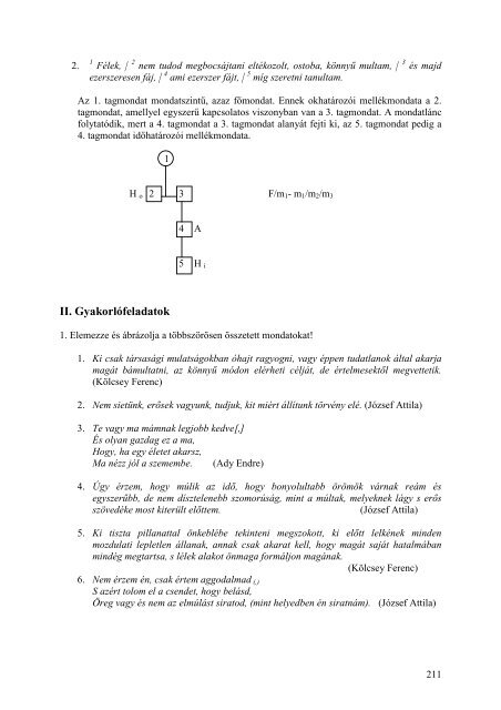 Grammatikai gyakorlókönyv mintaelemzésekkel és ... - MEK