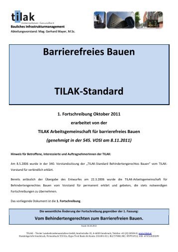 Barrierefreies Bauen TILAK-Standard