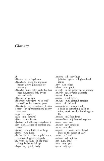 Glossary of Italian Terms (PDF) - La Bella Lingua
