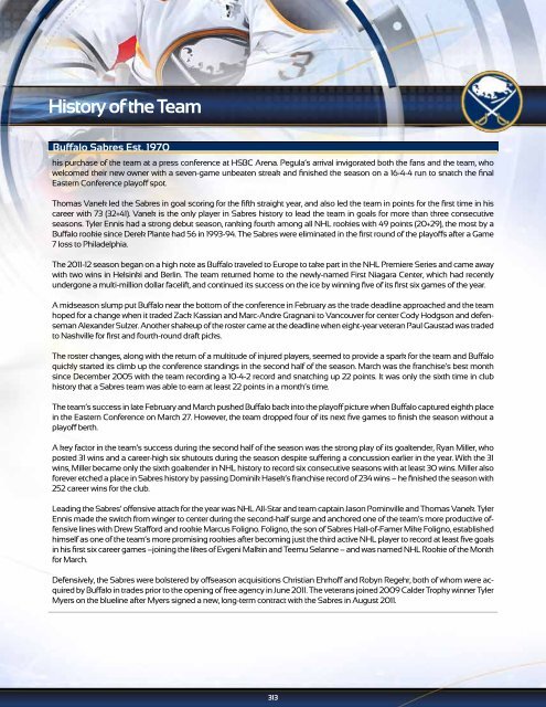 Buffalo Sabres 2012-13 Media Guide - NHL.com