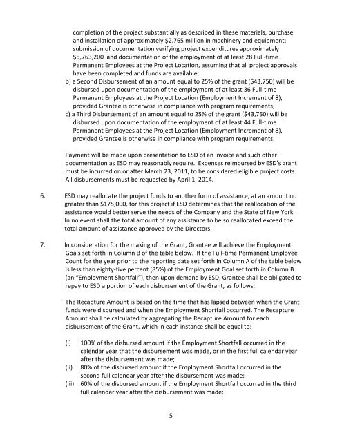 NEW YORK STATE URBAN DEVELOPMENT CORPORATION d/b/a ...