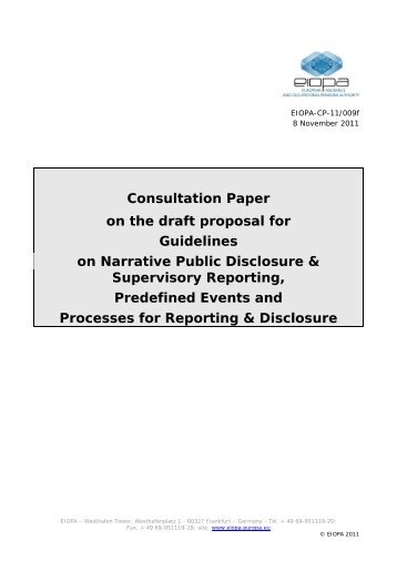 Consultation Paper on the draft proposal for ... - Eiopa - Europa