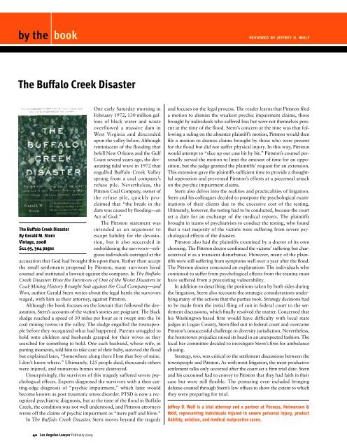 The Buffalo Creek Disaster - Los Angeles County Bar Association