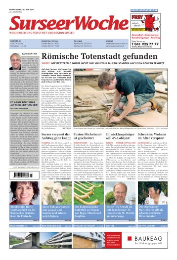 Ausgabe Surseer Woche 16. Juni 2011 - Neu auf www ...