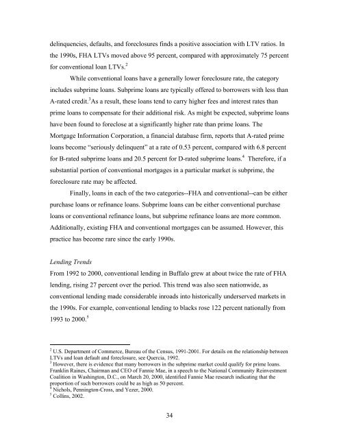 Residential Foreclosures in the City of Buffalo, 1990-2000 - Federal ...