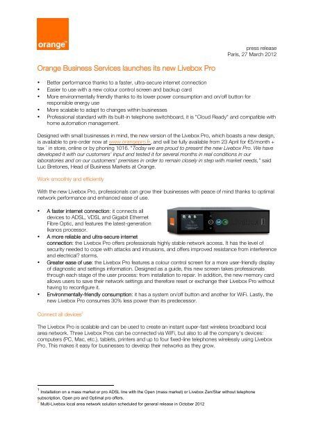 Orange Business Services launches its new Livebox Pro - Orange.com