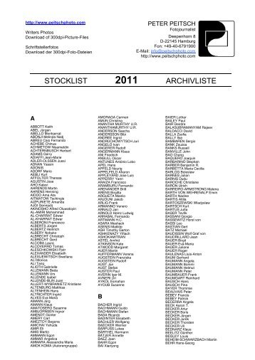 STOCKLIST ARCHIVLISTE