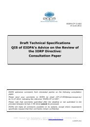 EIOPA-CP-12-003-Draft technical specifications ... - Eiopa - Europa