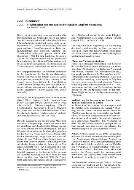 Sonderheft 255 Special Issue - Johann Heinrich von Thünen-Institut