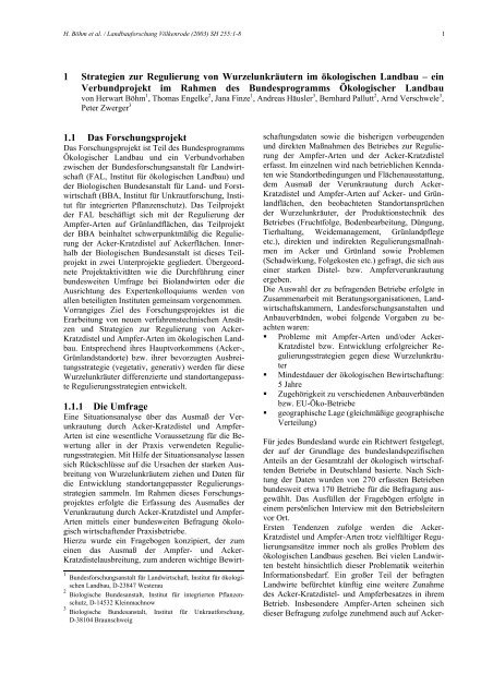 Sonderheft 255 Special Issue - Johann Heinrich von Thünen-Institut