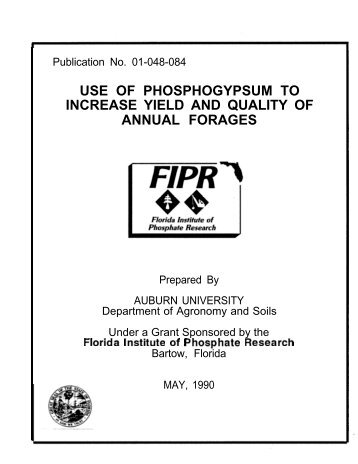 use of phosphogypsum to increase yield and quality of annual forages