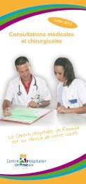 Consultations médicales et chirurgicales - Centre Hospitalier de ...