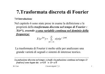 Trasformata Discreta di Fourier 1