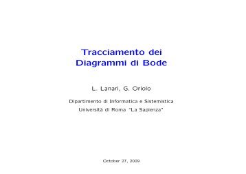 Tracciamento dei Diagrammi di Bode - Dipartimento di Ingegneria ...