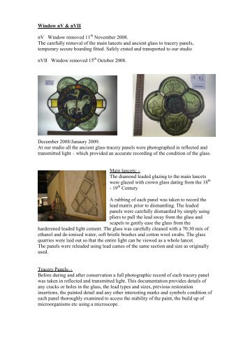 Post Conservation Report nV & nVII - John Corley Stained Glass ...