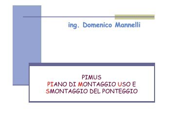 PIMUS PIano di Montaggio Uso e Smontaggio del ... - modulo b3