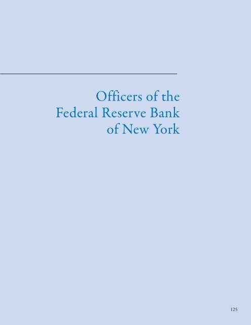 Officers of the Federal Reserve Bank of New York