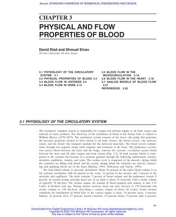 Chapter 3 physical and flow properties of blood