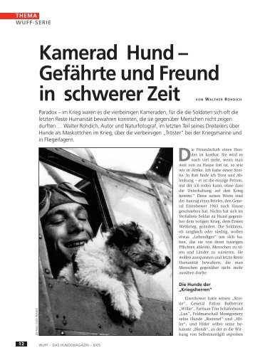 Kamerad Hund – Gefährte und Freund in schwerer ... - WUFF - online