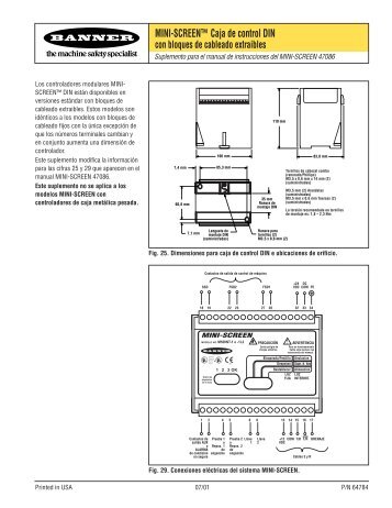 MINI-SCREEN™ Caja de control DIN - Banner Engineering