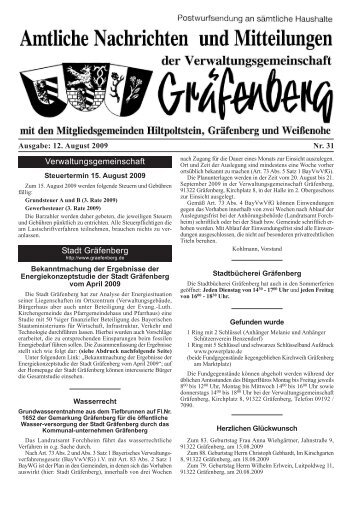 Ausgabe: 12. August 2009 Nr. 31 - Hiltpoltstein