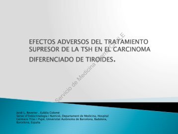 Efectos adversos del tratamiento superior de la TSH - Servicio de ...