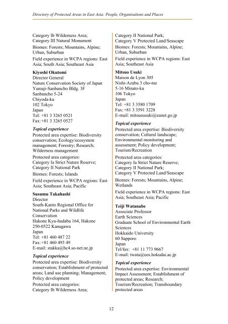 Directory of Protected Areas in East Asia - IUCN