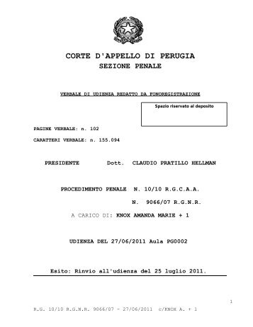 TRIBUNALE ORDINARIO - Injustice in Perugia