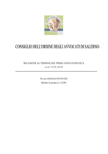 relazione - Consiglio Ordine Avvocati di Salerno