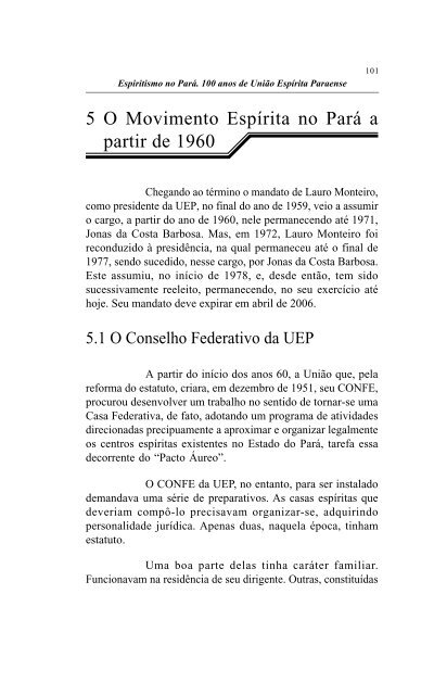 Livro História do Espiritismo no Pará - União Espírita Paraense