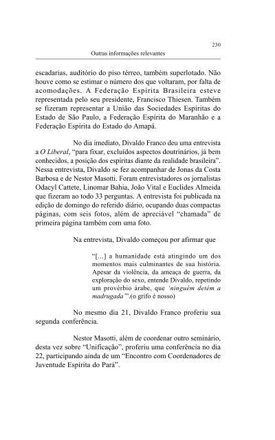 Livro História do Espiritismo no Pará - União Espírita Paraense