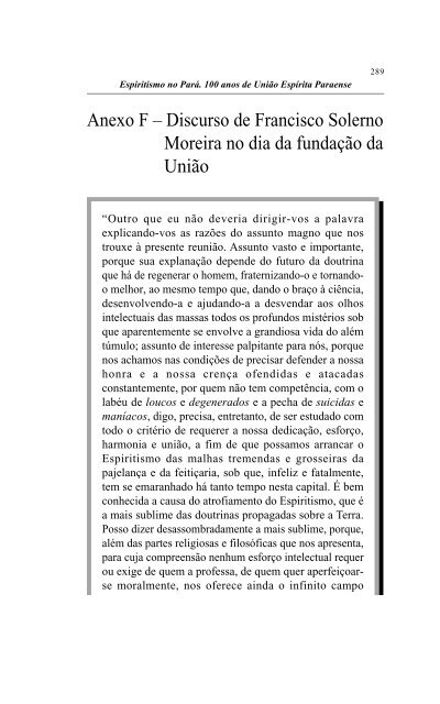 Livro História do Espiritismo no Pará - União Espírita Paraense