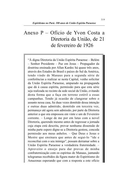 Livro História do Espiritismo no Pará - União Espírita Paraense