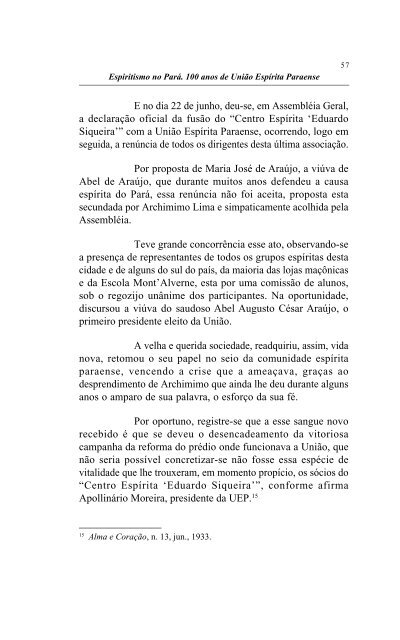 Livro História do Espiritismo no Pará - União Espírita Paraense