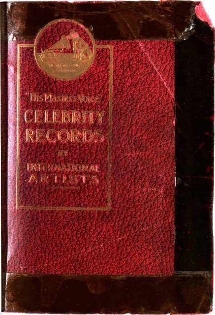 His Master's Voice Celebrity Records 1915-18 - British Library ...