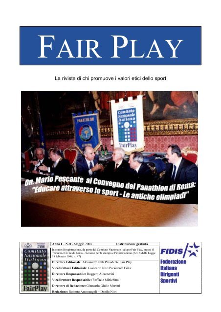 Federazione Italiana Dirigenti Sportivi La rivista di chi promuove i ...