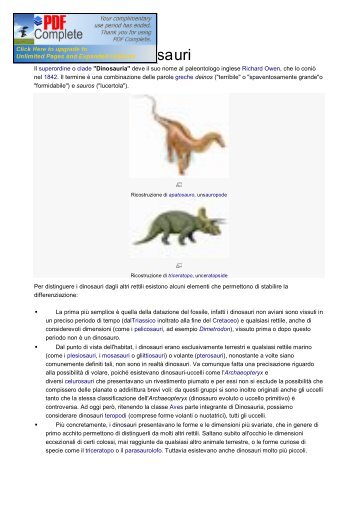 I dinosauri - Questo dominio è libero e puoi registrarlo subito ...