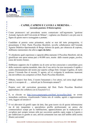 Capre e caprini 2^ puntata - Cisal Università