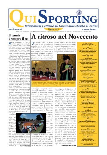 A ritroso nel Novecento - Circolo della Stampa - Sporting