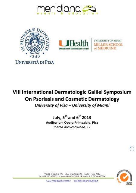 VIII International Dermatologic Galilei Symposium On Psoriasis and ...