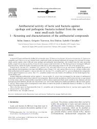 Antibacterial activity of lactic acid bacteria against spoilage and ...