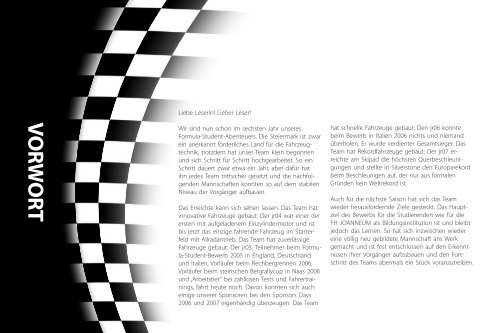 Newsletter 01/2008 - joanneum racing graz