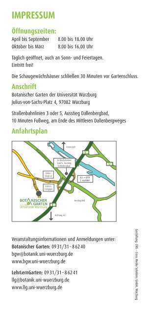 programmpunkte 2012 - Botanischer Garten - Universität Würzburg