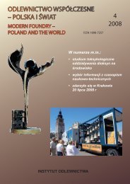odlewnictwo współczesne – polska i świat 4 2008 - Instytut ...